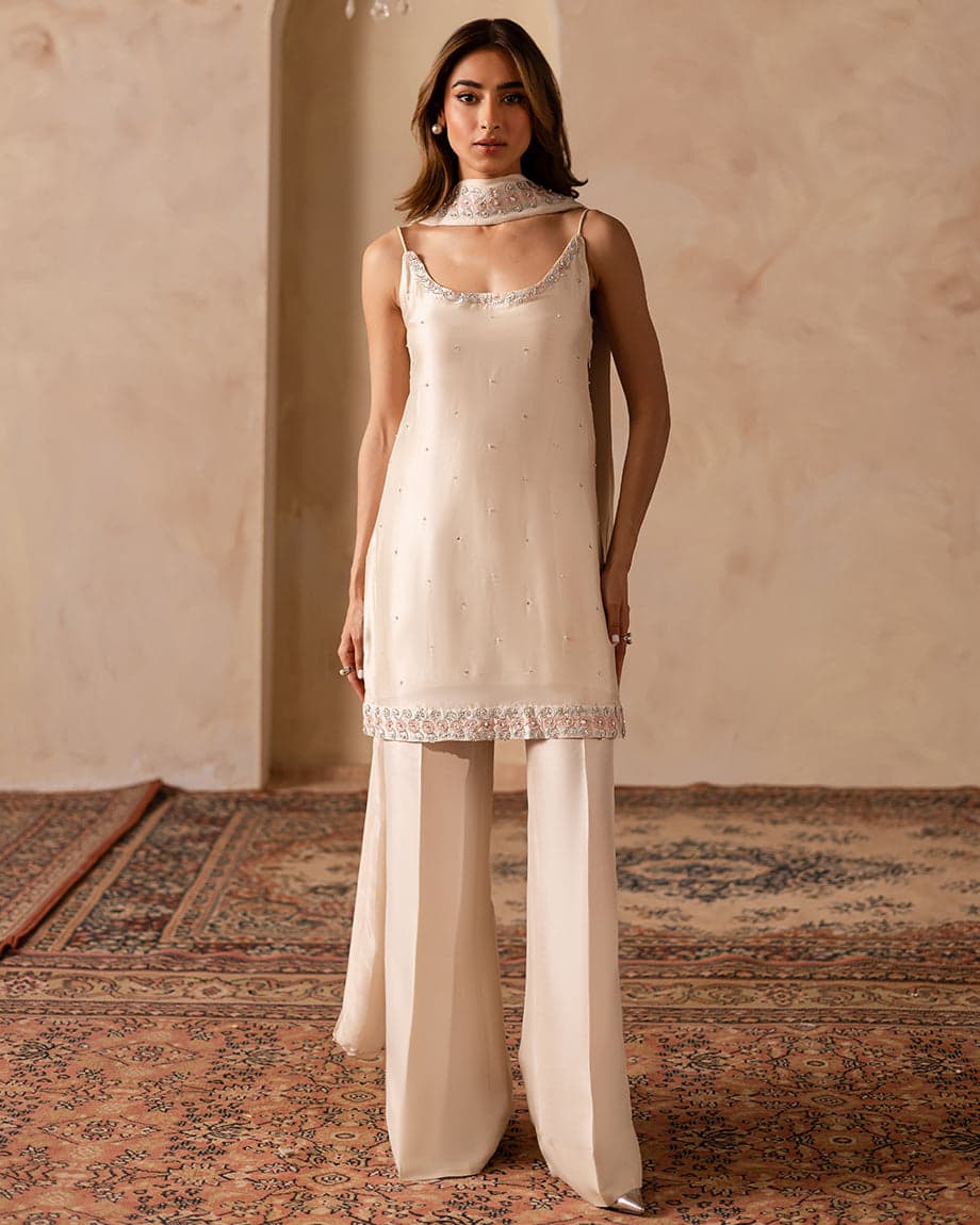 Celina Arif 'Natasha' ivory silk set